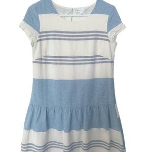 DownEast white/cream and light blue dress  size XS
